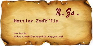 Mettler Zsófia névjegykártya